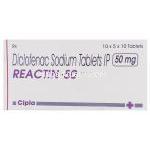 ジェネリック・ボルタレン SR, ジクロフェナク・ナトリウム , ,Reactin, 50mg  錠　